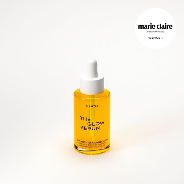 The Glow Serum by MANTLE – deeply nourishing and balancing facial serum in a glass bottle