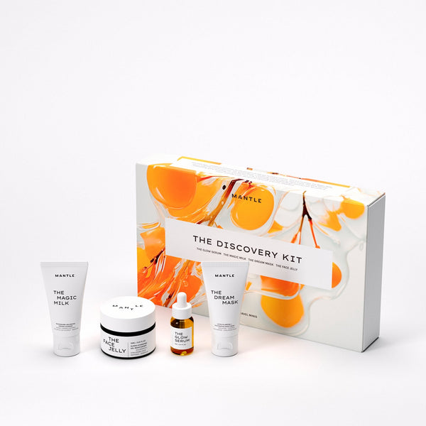 The Discovery Kit by MANTLE - four travel-sized products for a perfect on-the-go skincare routine