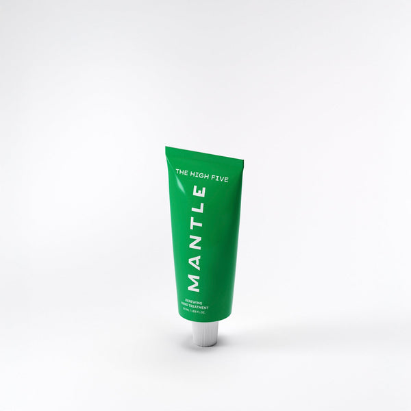 The High Five by MANTLE - renewing hand cream enriched with bakuchiol and antioxidants, in a green metallic tube