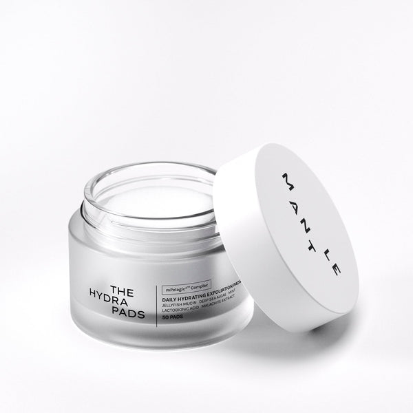The Hydra Pads by MANTLE - open jar with exfoliation pads