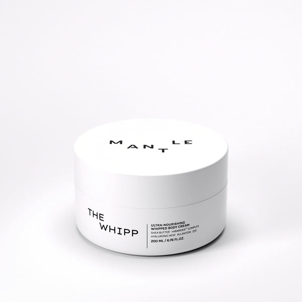 The Whipp by MANTLE - an award-winning, ultra-nourishing whipped body cream in a white packaging
